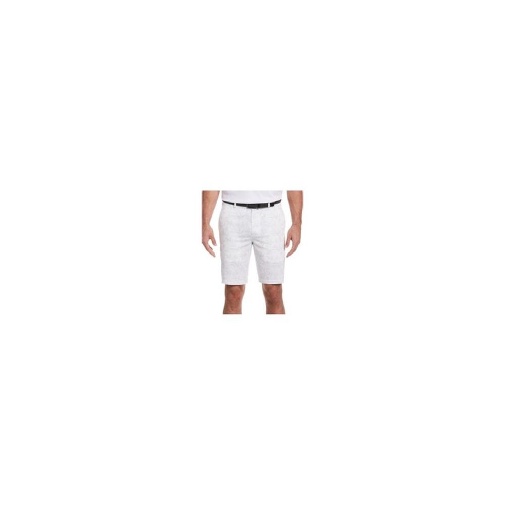 HYBRID APPAREL Mens White Printed Athletic Fit Moisture Wicking Shorts 42 Waist